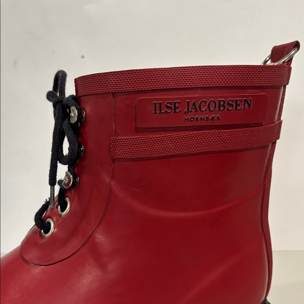 Ilse Jacobsen Cherry Lace-Up Rain Boots Fleece Lined Rubber RUB2 EU 38 - Picture 4 of 16
